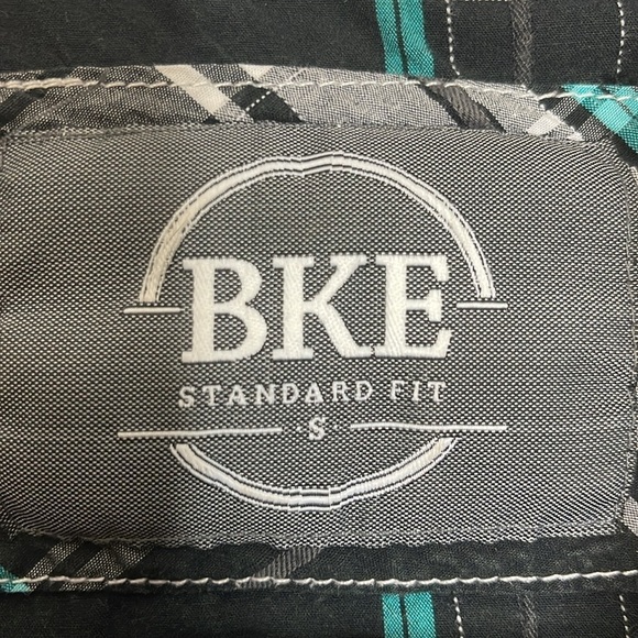 BKE Men’s Western Snap Up Plaid Shirt Black and Blue Size Small Standard Fit - Picture 5 of 7